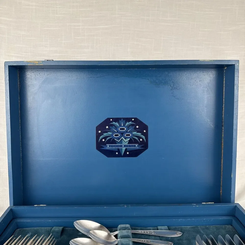 50-piece Set Tudor Plate Oneida Community Enchantment Bounty Silverware In Chest